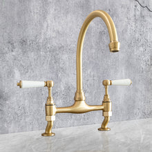 Load image into Gallery viewer, Traditional Kitchen Mixer Tap - Porcelain Levers