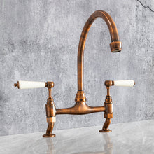 Load image into Gallery viewer, Traditional Kitchen Mixer Tap - Porcelain Levers
