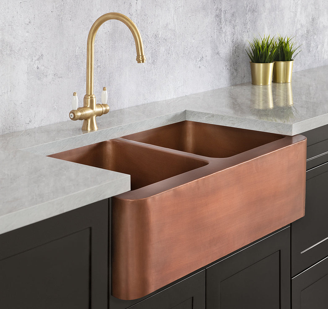 Copper Double Butler Sink - 800 mm