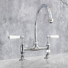 Load image into Gallery viewer, Traditional Kitchen Mixer Tap - Porcelain Levers
