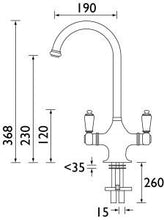 Load image into Gallery viewer, Victorain Kitchen Tap - Porcelain Levers
